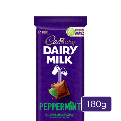 Cadbury Dairy Milk Peppermint milk chocolate block 180g
