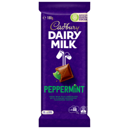 Cadbury Dairy Milk Peppermint milk chocolate block 180g