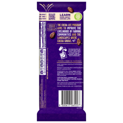 Cadbury Dairy Milk Roast Almond milk chocolate block 180g