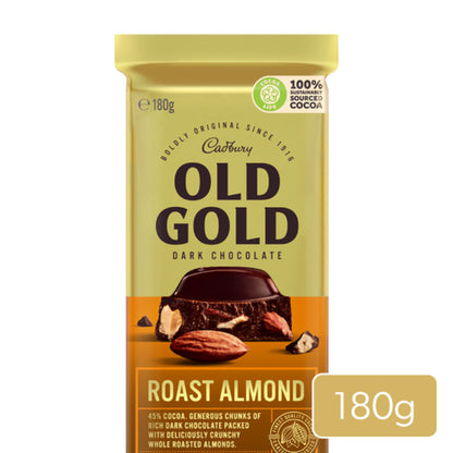 Cadbury Old Gold Dark Chocolate Roast Almond Block 180g