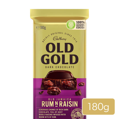 Cadbury Old Gold Dark Chocolate Old Jamaica Rum N Raisin 180g