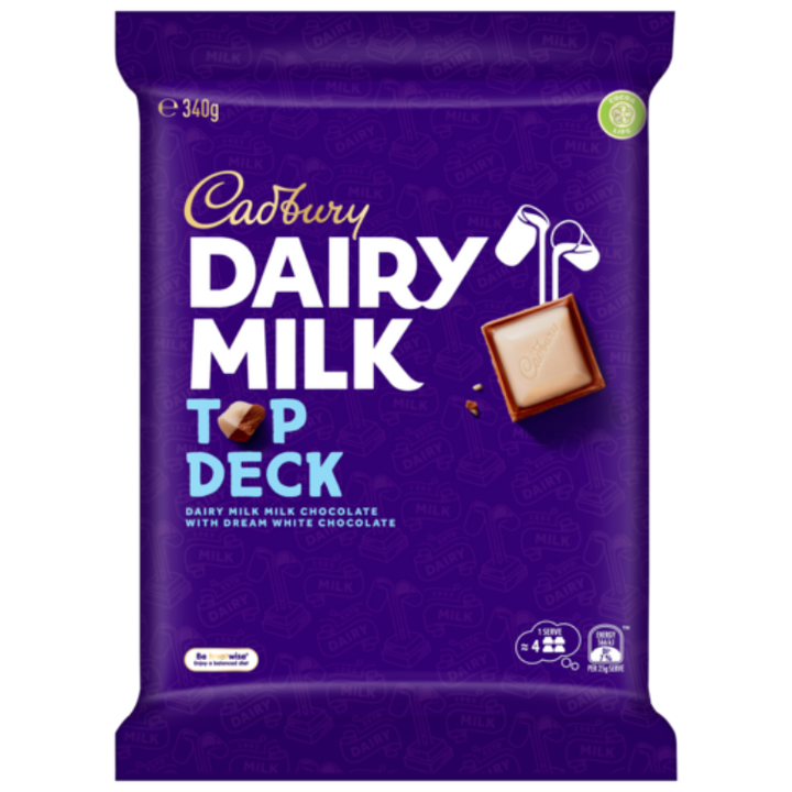 Cadbury Dairy Milk Chocolate Top Deck Large Block 340g